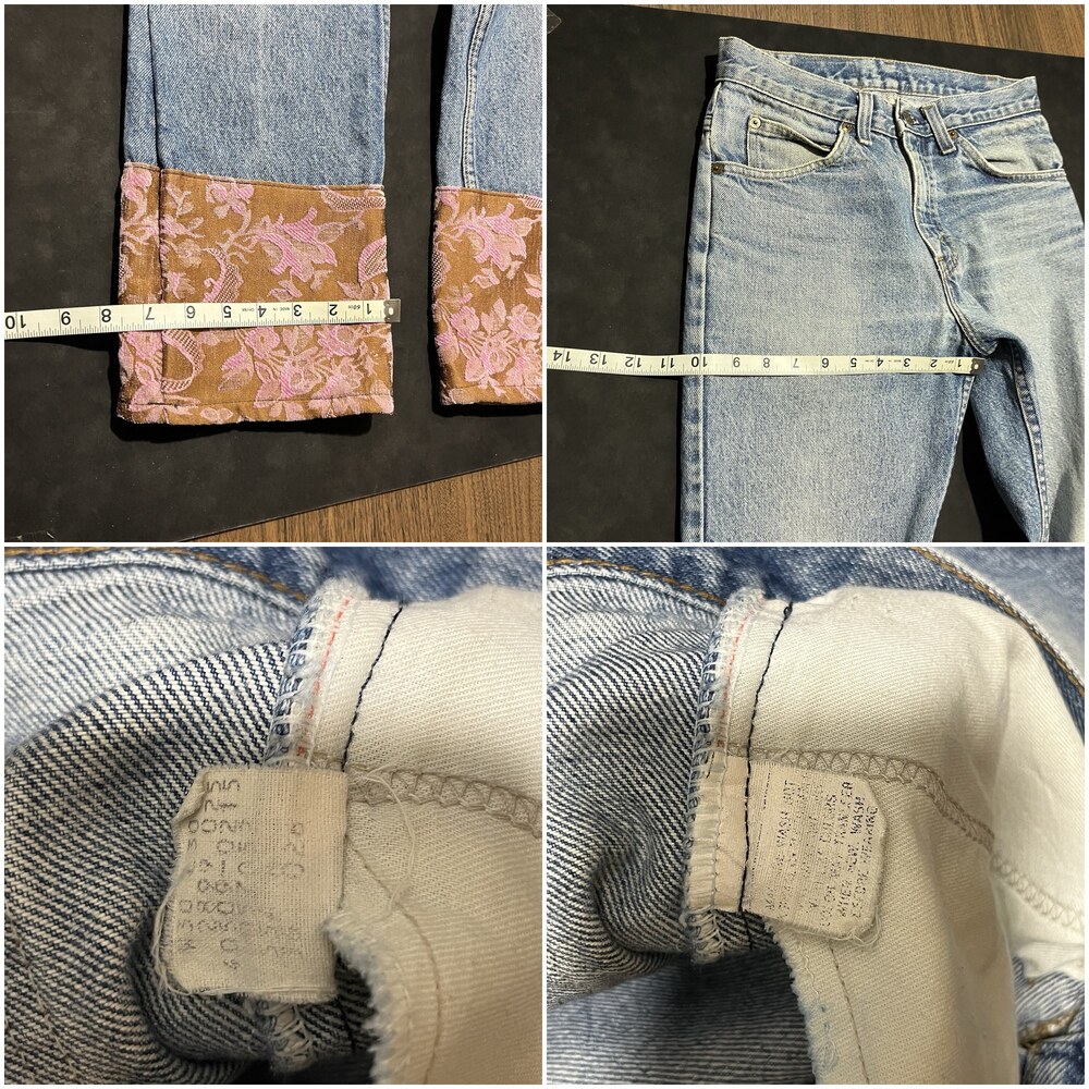 Vintage Levis 1970s Hippie Kurt Cobain Jeans 28x28 USA Woodstock Patchwork Levi - Picture 15 of 16